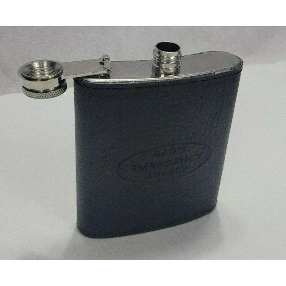Perry Ellis Mens Flask Black Dad's Emergency 7 oz - Picture 6 of 11